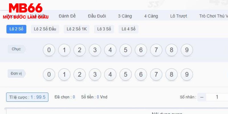 Hình thức đặt cược xổ số 3 miền trong sảnh xổ số BB